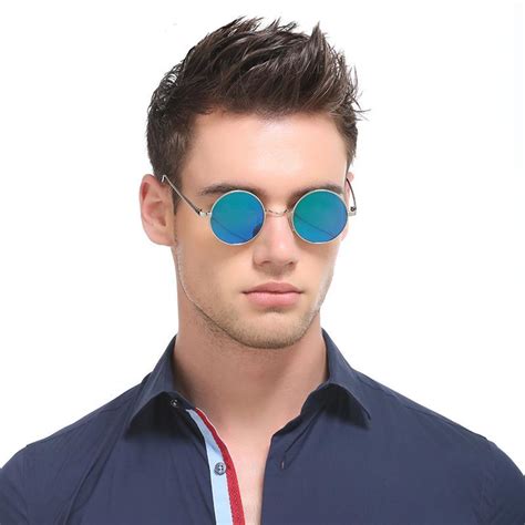 round polarized sunglasses for men.